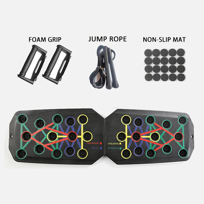 Foldable Push up Board with Handles Portable Multifunctional Fitness Equipment for Chest Abdomen Arm Back Workout
